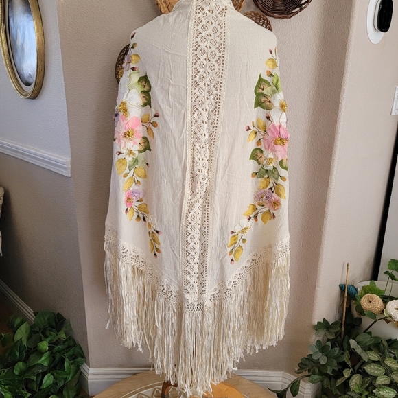 Vintage Ana Rosa Hand Painted Shawl - Picture 1 of 11